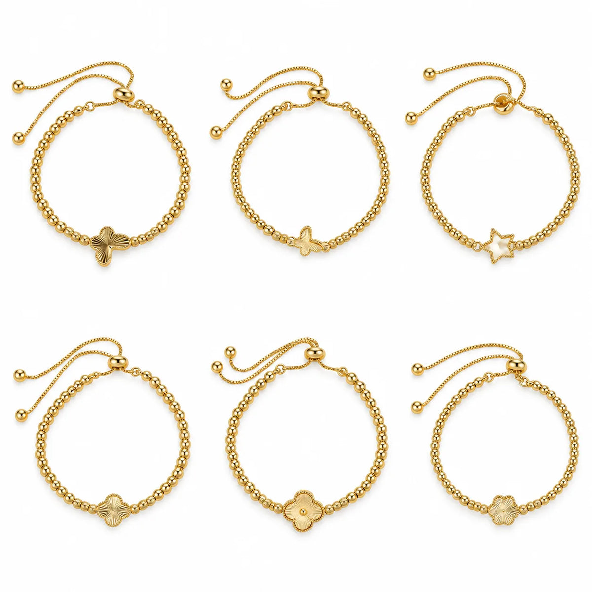 Wholesale 6-Piece Gold Beaded Bracelet Set | MOQ 1 | HAWSON