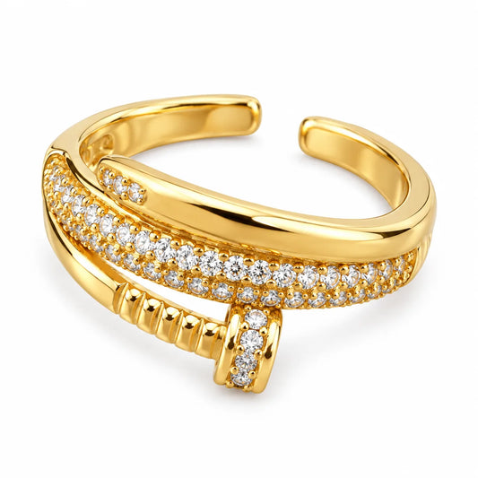 Wholesale 6Pcs 14K Gold Plated 316L Stainless Steel Ring Set | HAWSON