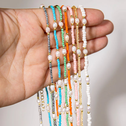 Wholesale 8Pcs Mixed Seed Bead & Pearl Layered Necklace Set | Hawson