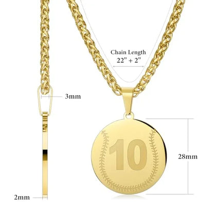 Wholesale Baseball Number Necklace | 0-99 | Gold & Silver | HAWSON