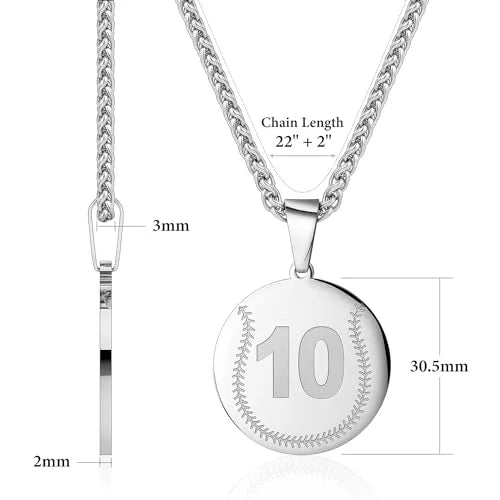 Wholesale Baseball Number Necklace | 0-99 | Gold & Silver | HAWSON