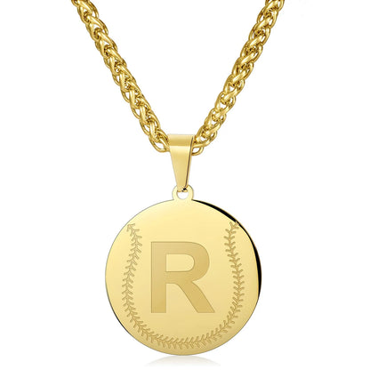 Wholesale Baseball Stainless Steel Necklace | A-Z | MOQ 6