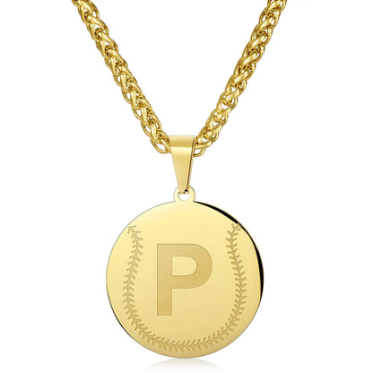 Wholesale Baseball Stainless Steel Necklace | A-Z | MOQ 6