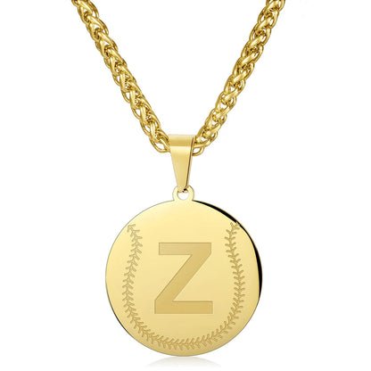 Wholesale Baseball Stainless Steel Necklace | A-Z | MOQ 6
