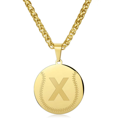 Wholesale Baseball Stainless Steel Necklace | A-Z | MOQ 6