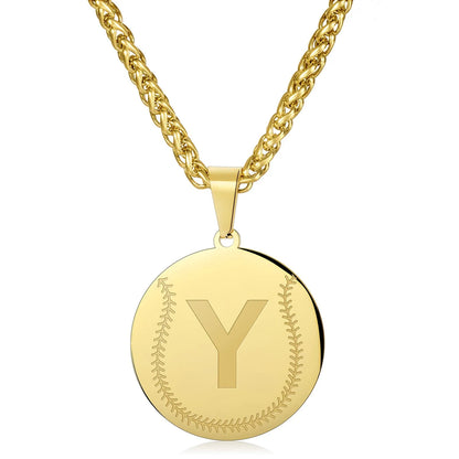 Wholesale Baseball Stainless Steel Necklace | A-Z | MOQ 6