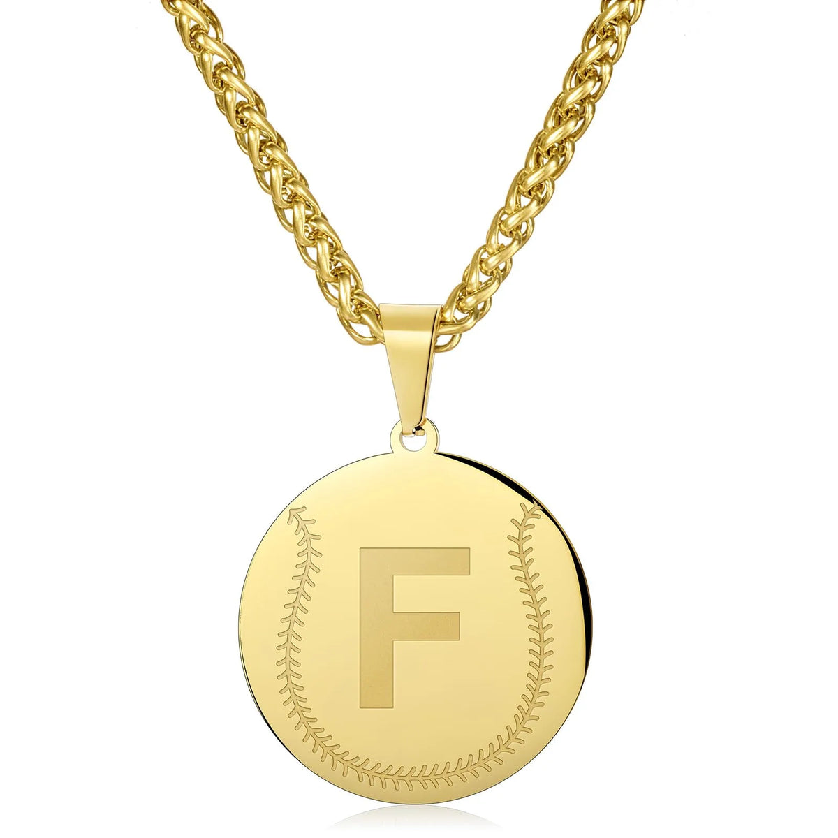 Wholesale Baseball Stainless Steel Necklace | A-Z | MOQ 6