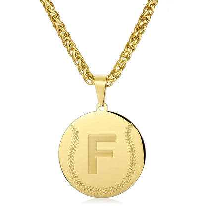 Wholesale Baseball Stainless Steel Necklace | A-Z | MOQ 6