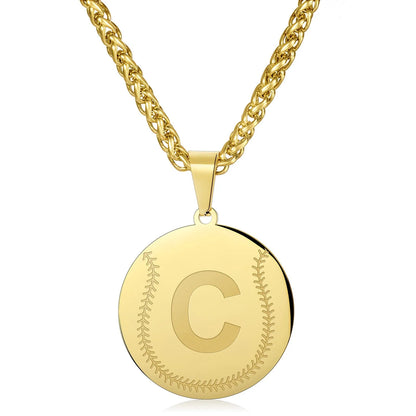 Wholesale Baseball Stainless Steel Necklace | A-Z | MOQ 6