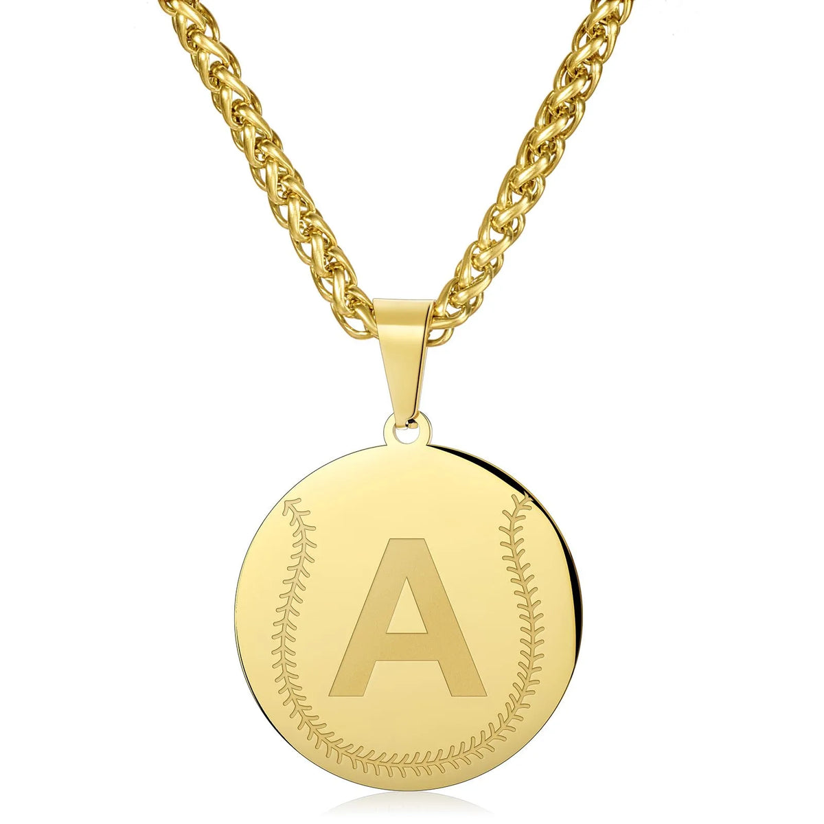 Wholesale Baseball Stainless Steel Necklace | A-Z | MOQ 6