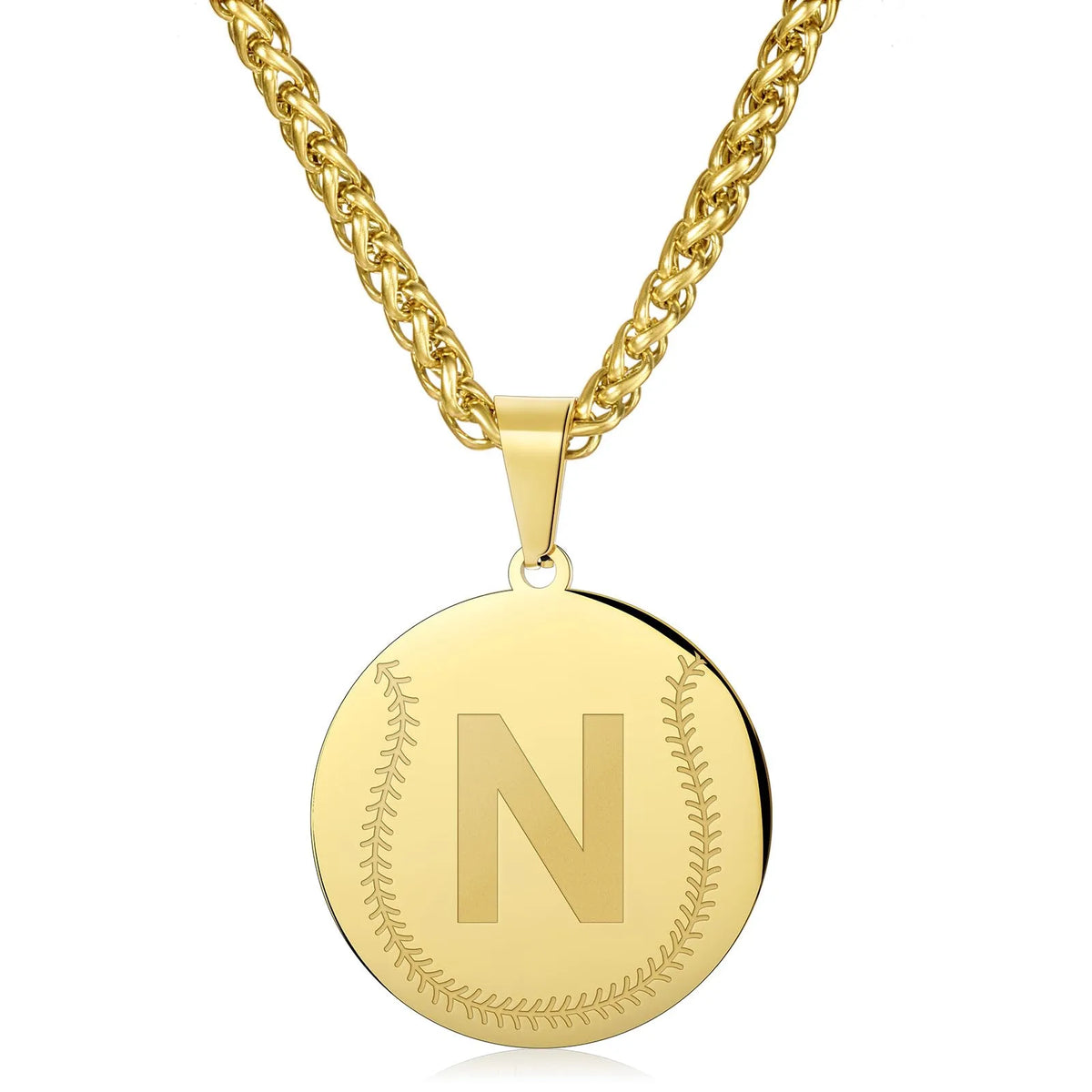 Wholesale Baseball Stainless Steel Necklace | A-Z | MOQ 6