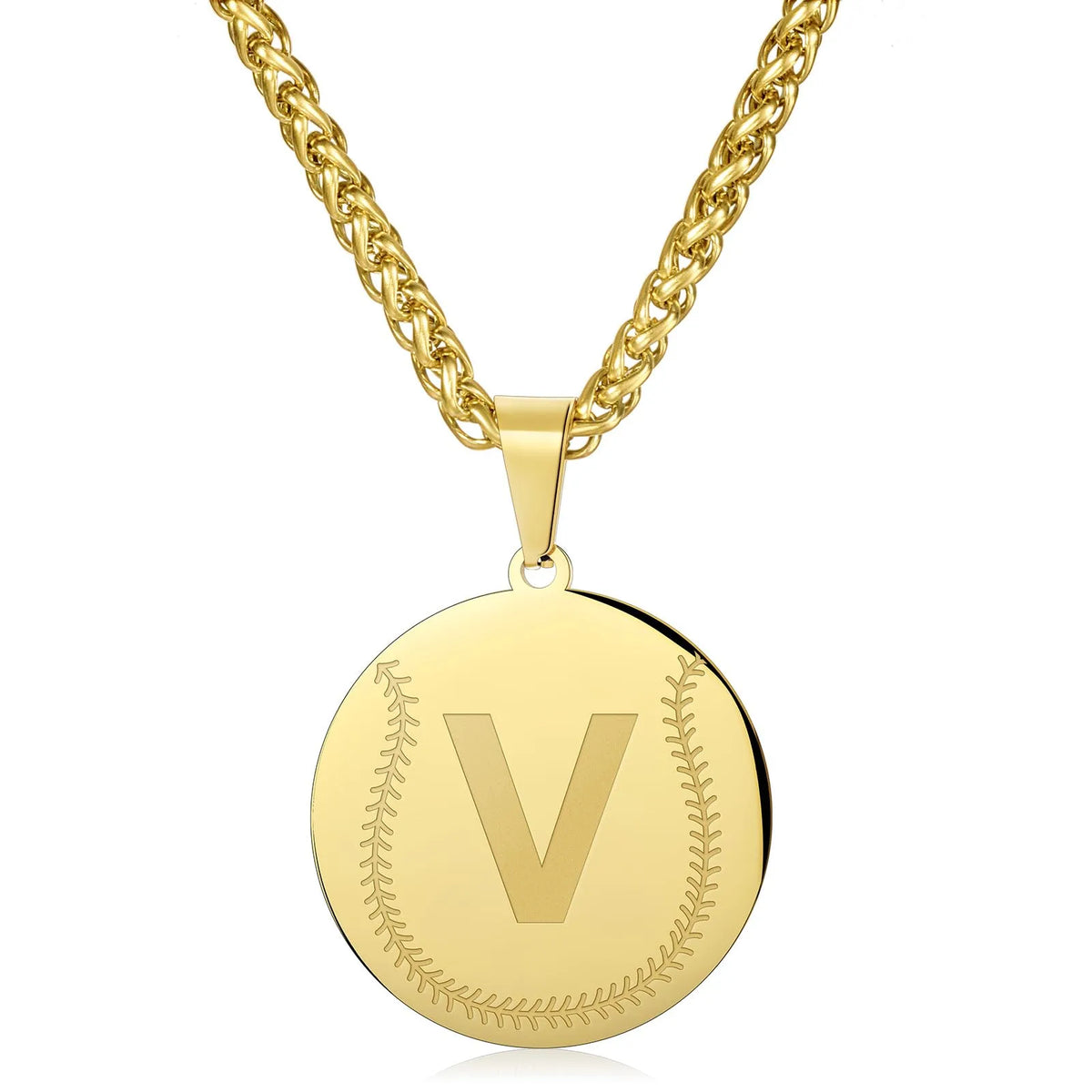 Wholesale Baseball Stainless Steel Necklace | A-Z | MOQ 6