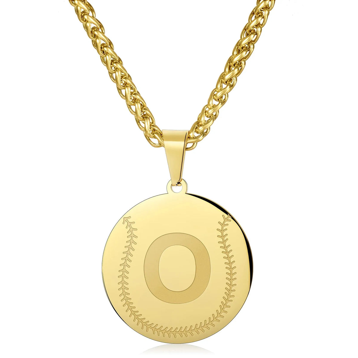 Wholesale Baseball Stainless Steel Necklace | A-Z | MOQ 6