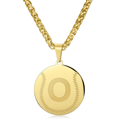 Wholesale Baseball Stainless Steel Necklace | A-Z | MOQ 6