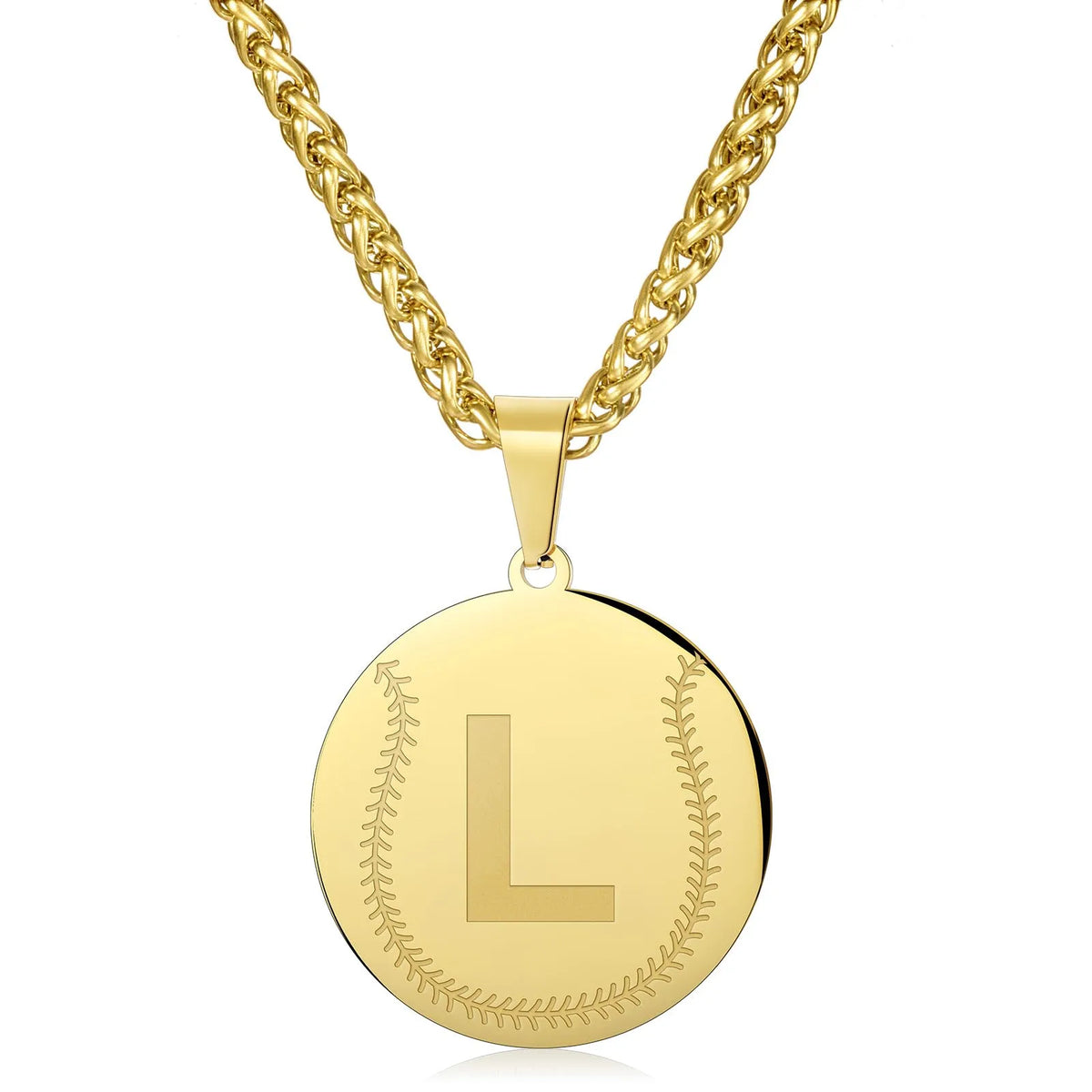 Wholesale Baseball Stainless Steel Necklace | A-Z | MOQ 6