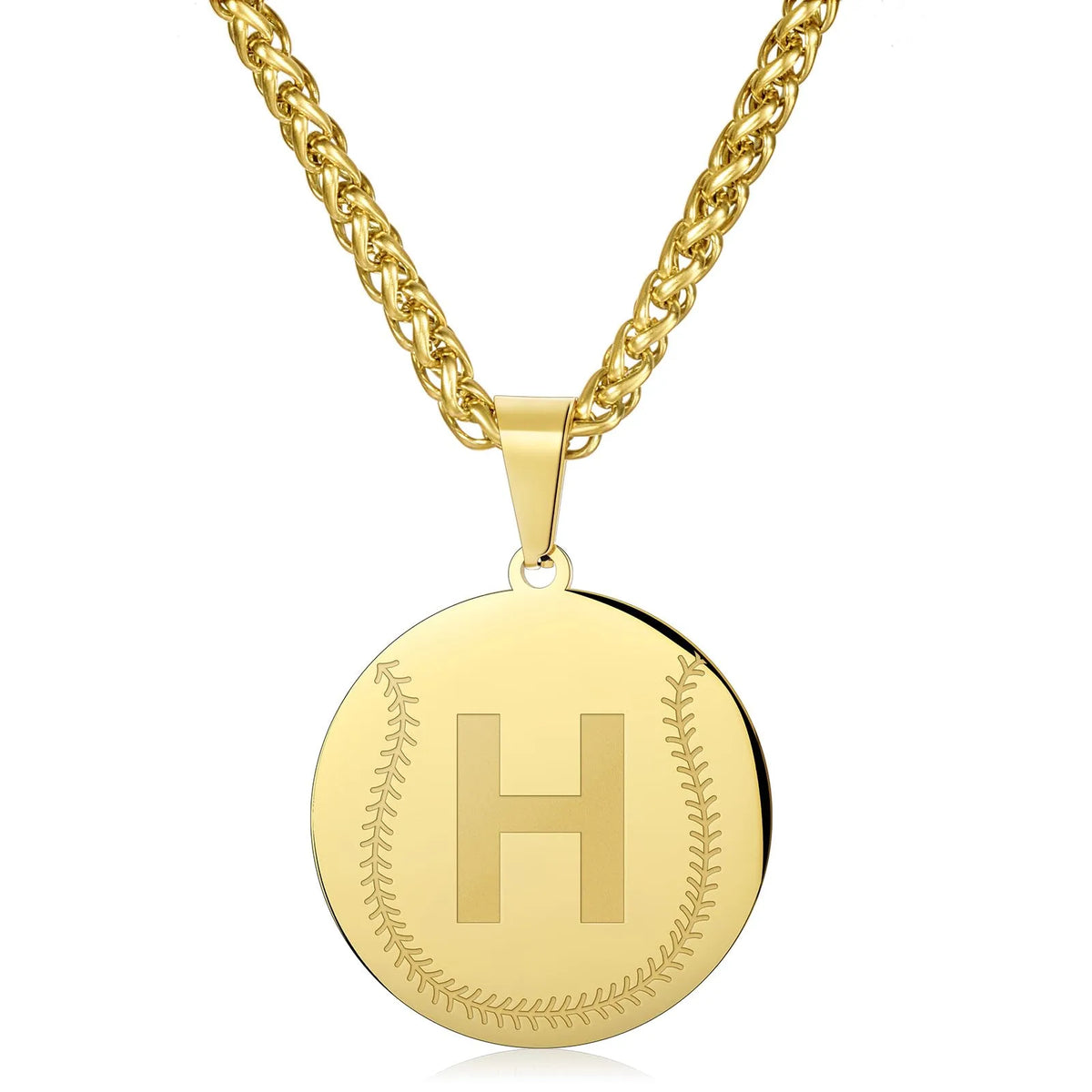 Wholesale Baseball Stainless Steel Necklace | A-Z | MOQ 6