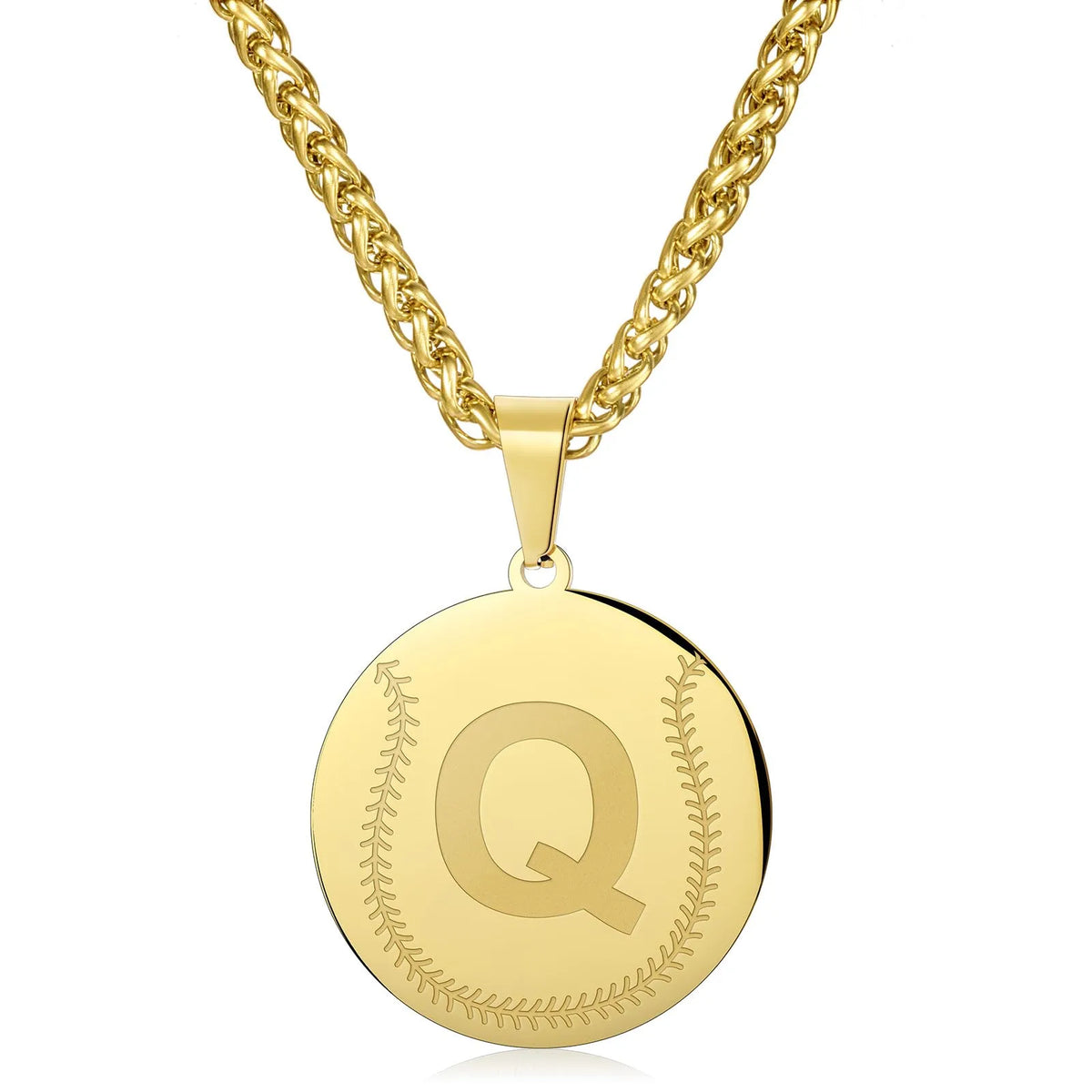 Wholesale Baseball Stainless Steel Necklace | A-Z | MOQ 6
