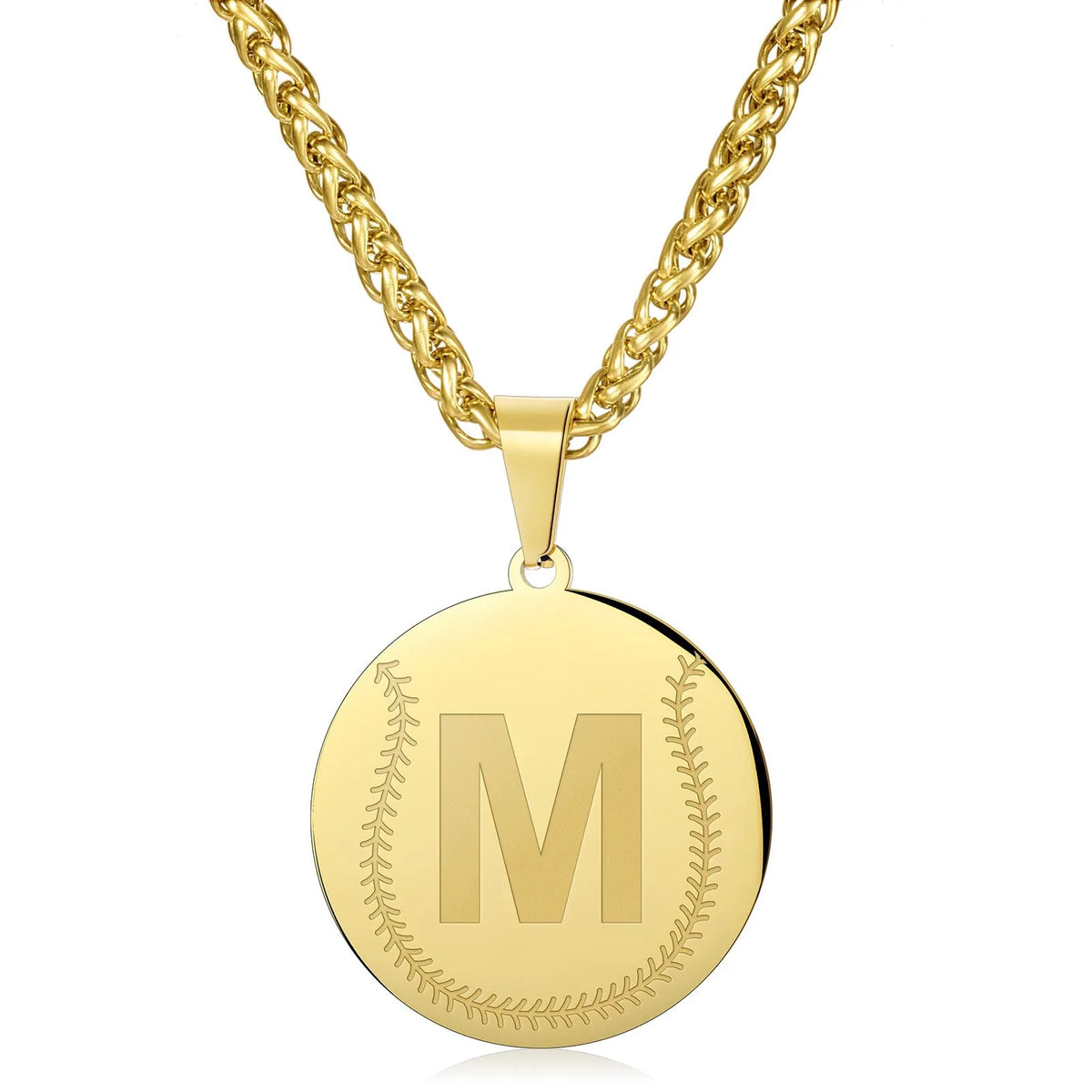 Wholesale Baseball Stainless Steel Necklace | A-Z | MOQ 6