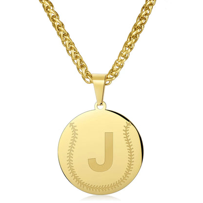 Wholesale Baseball Stainless Steel Necklace | A-Z | MOQ 6