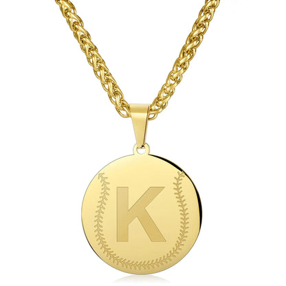 Wholesale Baseball Stainless Steel Necklace | A-Z | MOQ 6
