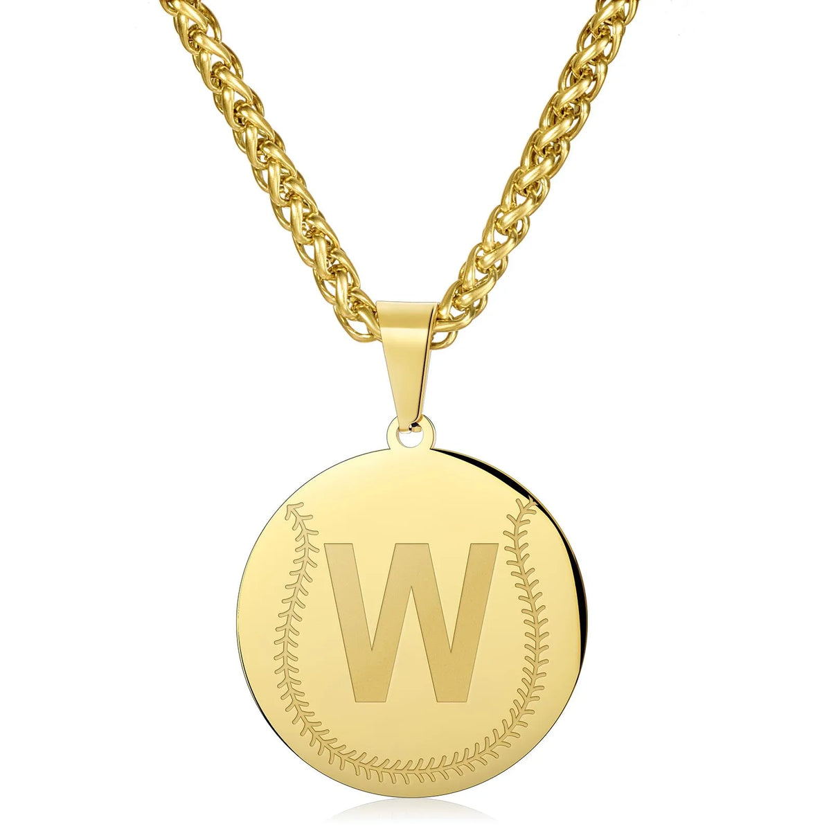 Wholesale Baseball Stainless Steel Necklace | A-Z | MOQ 6