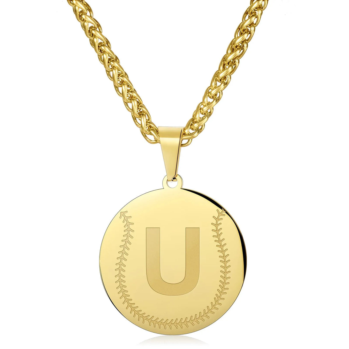 Wholesale Baseball Stainless Steel Necklace | A-Z | MOQ 6