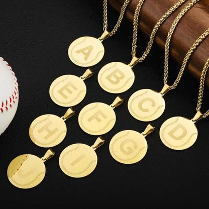 Wholesale Baseball Stainless Steel Necklace | A-Z | MOQ 6