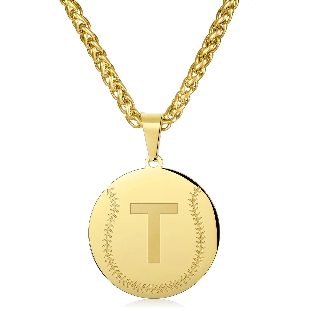 Wholesale Baseball Stainless Steel Necklace | A-Z | MOQ 6