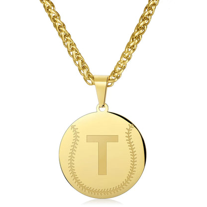Wholesale Baseball Stainless Steel Necklace | A-Z | MOQ 6