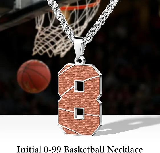 Wholesale Basketball Number Necklace | 0-99 | Stainless Steel | MOQ6 | HAWSON