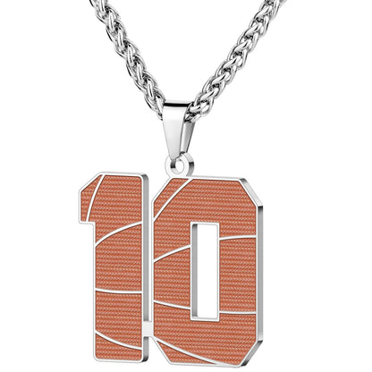 Wholesale Basketball Number Necklace | 0-99 | Stainless Steel | MOQ6 | HAWSON