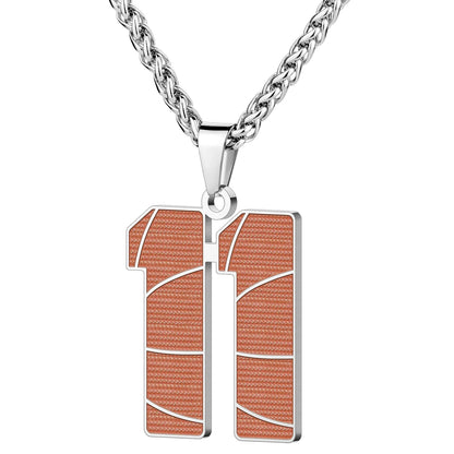 Wholesale Basketball Number Necklace | 0-99 | Stainless Steel | MOQ6 | HAWSON