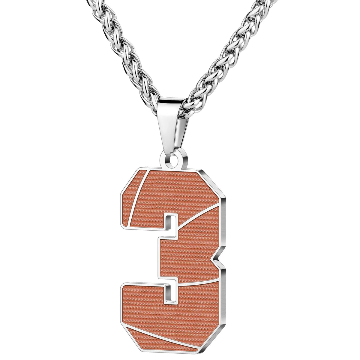Wholesale Basketball Number Necklace | 0-99 | Stainless Steel | MOQ6 | 