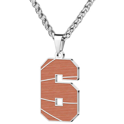 Wholesale Basketball Number Necklace | 0-99 | Stainless Steel | MOQ6 | 