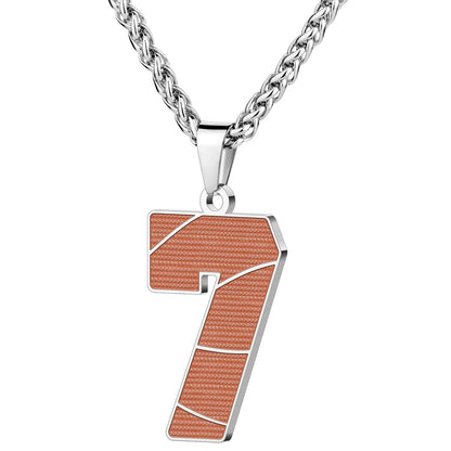 Wholesale Basketball Number Necklace | 0-99 | Stainless Steel | MOQ6 | 