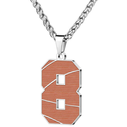 Wholesale Basketball Number Necklace | 0-99 | Stainless Steel | MOQ6 | 