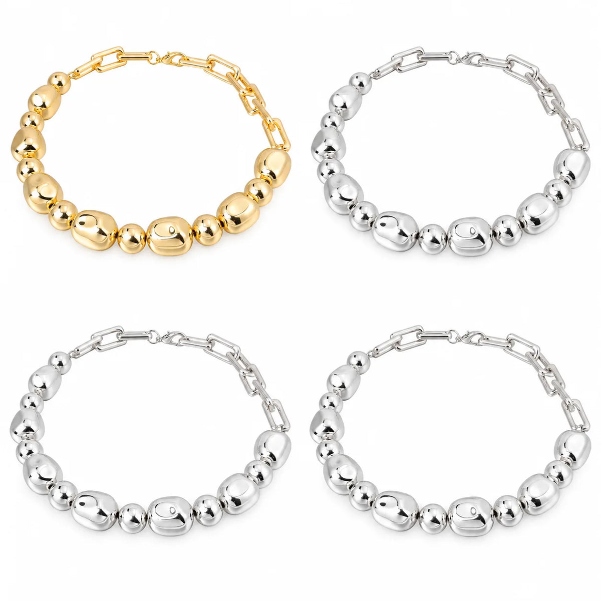 Wholesale Bead Chain Bracelet | 4Pcs Set (1 Gold + 3 Silver) | MOQ 1
