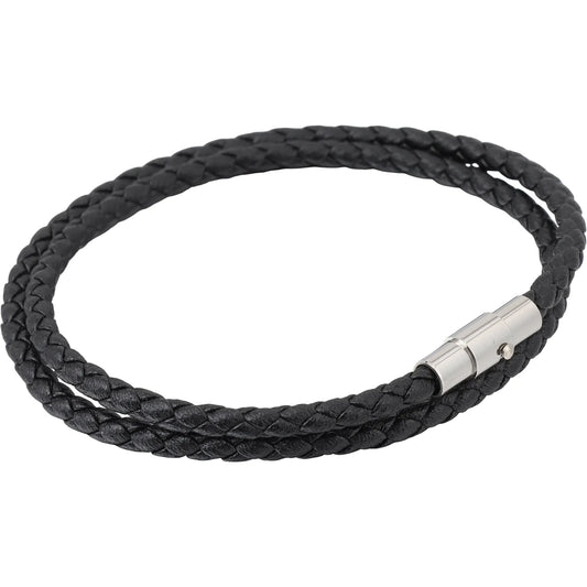 Wholesale Classic Black Leather Bracelet 10-Piece Set | MOQ 1 | HAWSON