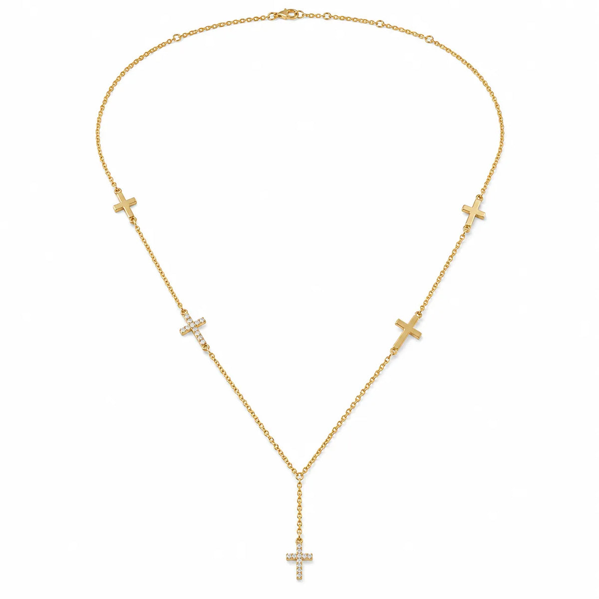 A stunning collection of crystal-embellished cross pendant necklaces in gold-tone and silver-tone finishes. Available in multiple cross designs, this collection is a perfect, ready-to-sell bestseller for gift shops, boutiques, and fashion retailers.