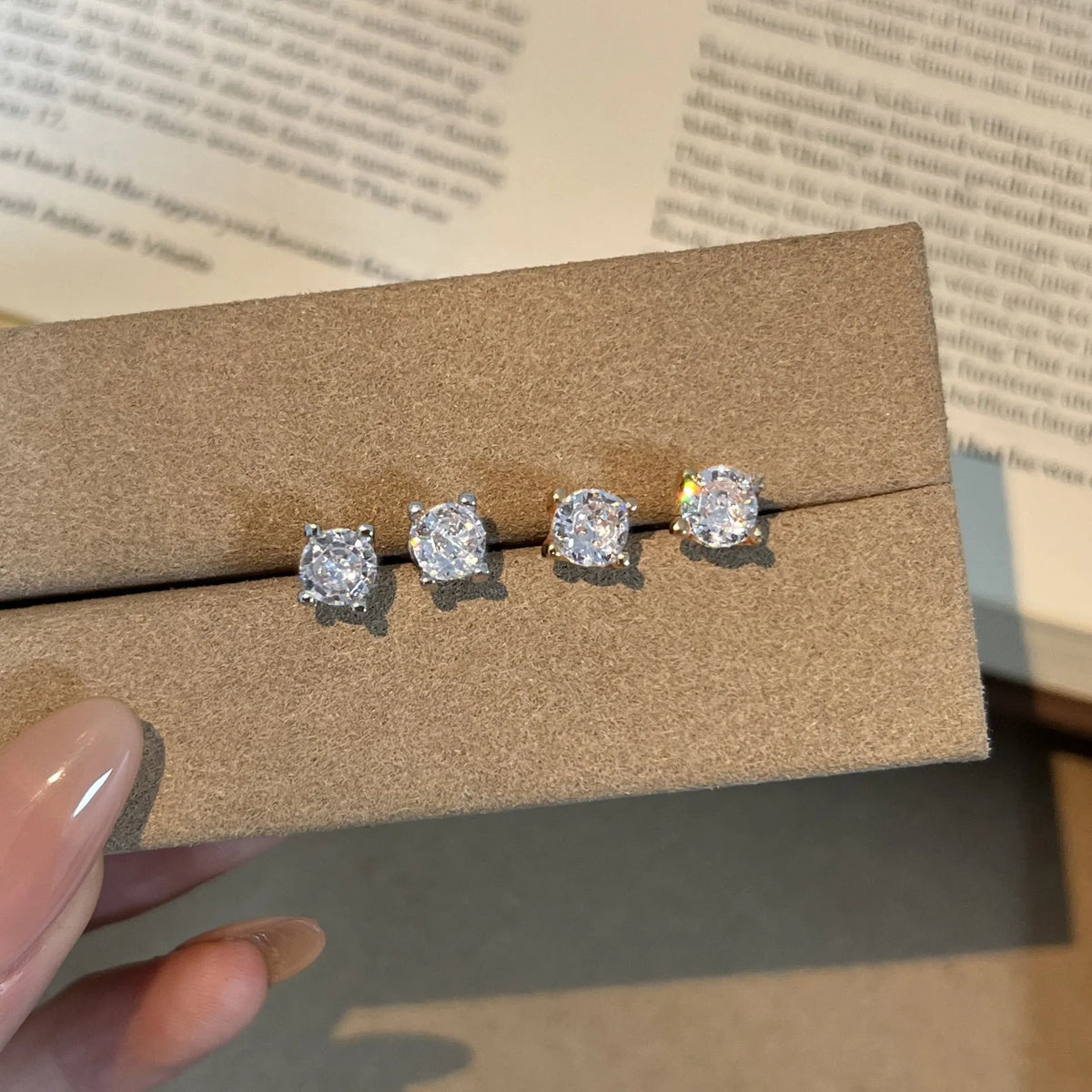 Wholesale Crystal Stud Earrings | Rose Gold & Silver | MOQ6 | HAWSON