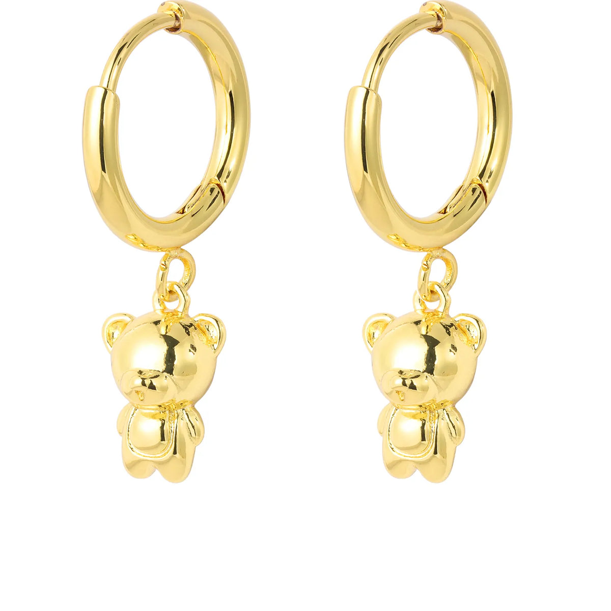A curated collection of gold-tone dangling earrings featuring various charming motifs, including shells, fruits, animals, and sea creatures. Perfect for adding a playful, elegant touch to any outfit. A ready-to-sell bestseller for gift shops and fashion retailers.