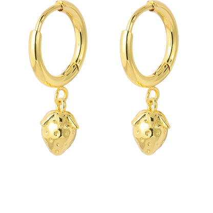 A curated collection of gold-tone dangling earrings featuring various charming motifs, including shells, fruits, animals, and sea creatures. Perfect for adding a playful, elegant touch to any outfit. A ready-to-sell bestseller for gift shops and fashion retailers.