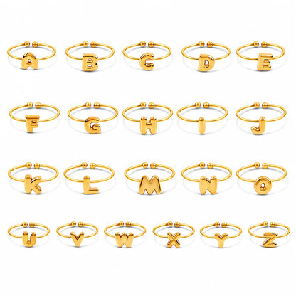 Wholesale Minimalist Open Ring Set | A-Z Initial | Hawson