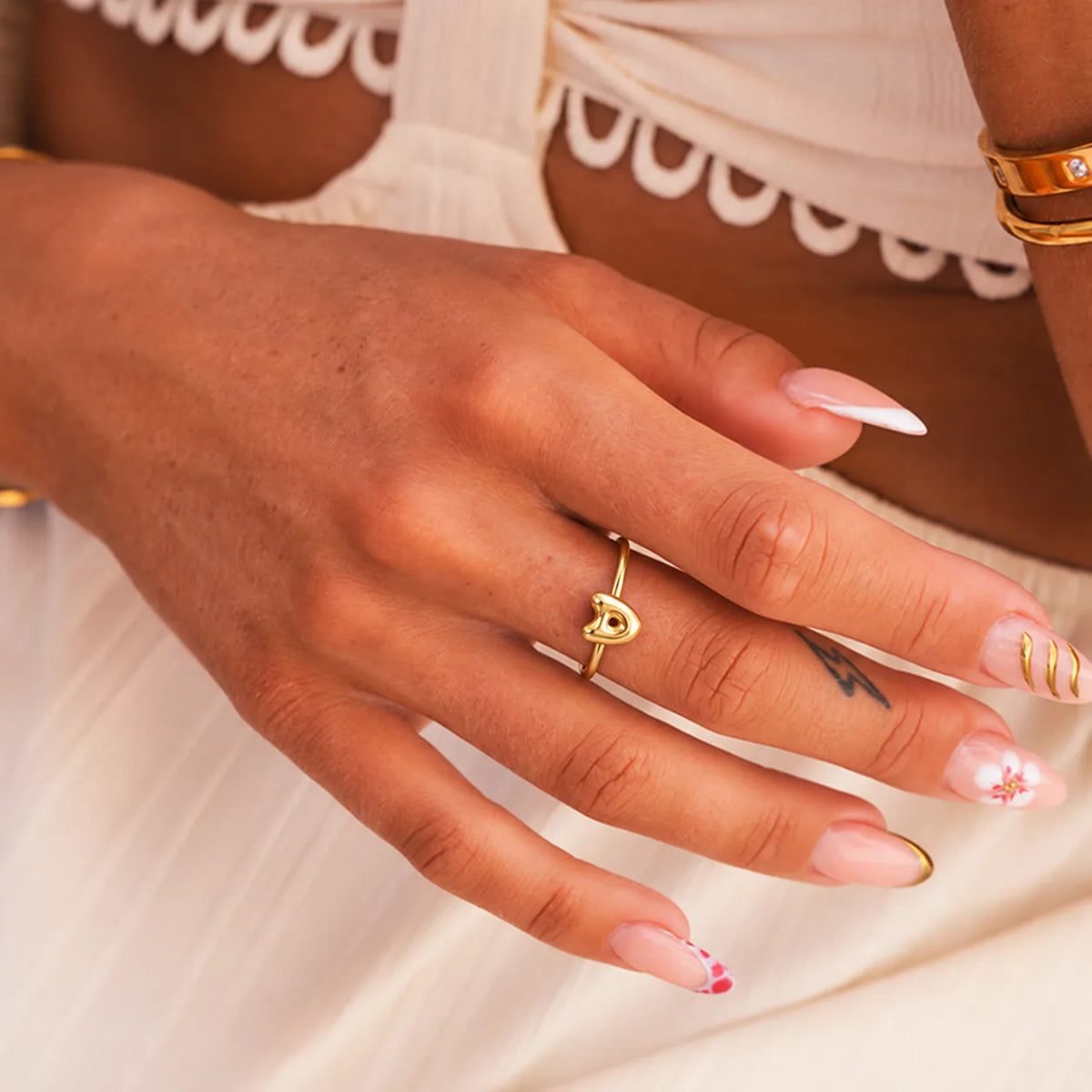 Wholesale Minimalist Open Ring Set | A-Z Initial | Hawson