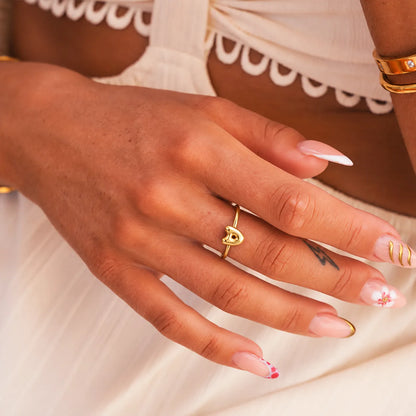 Wholesale Minimalist Open Ring Set | A-Z Initial | Hawson