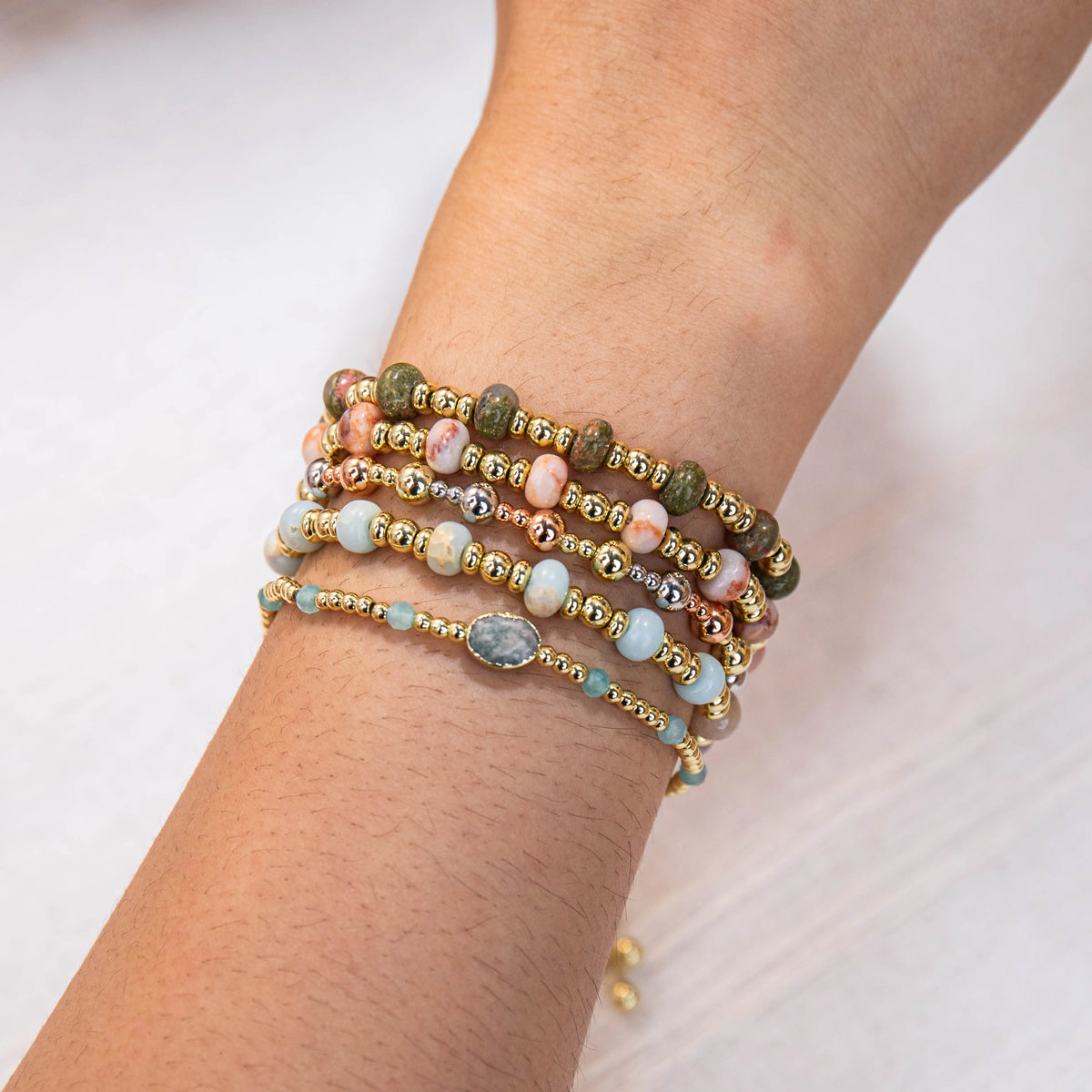 Wholesale Natural Stone Bracelet 5 Pieces Set | MOQ 1 | Hawson