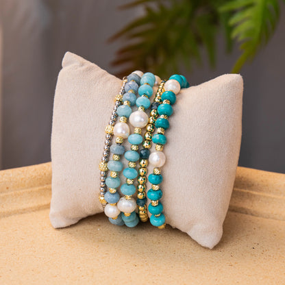 Wholesale Natural Stone Bracelet 5 Pieces Set | MOQ 1 | Hawson