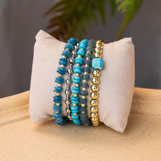 Wholesale Natural Stone Bracelet 5 Pieces Set | MOQ 1 | Hawson