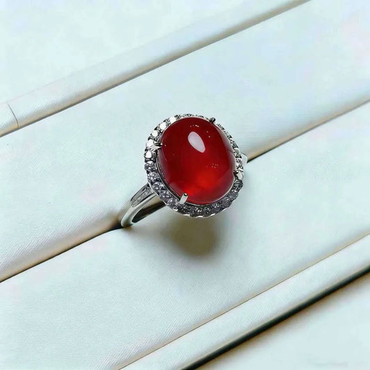 Wholesale Oval Cabochon Ring | Cubic Zirconia Halo | 4 Colors | MOQ 6