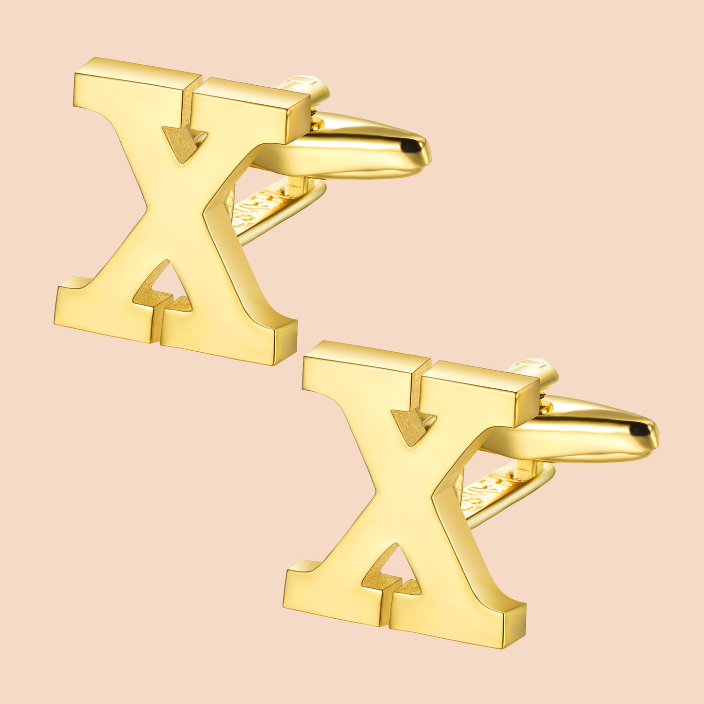 HAWSON Gold Tone Initial Cufflinks for Men